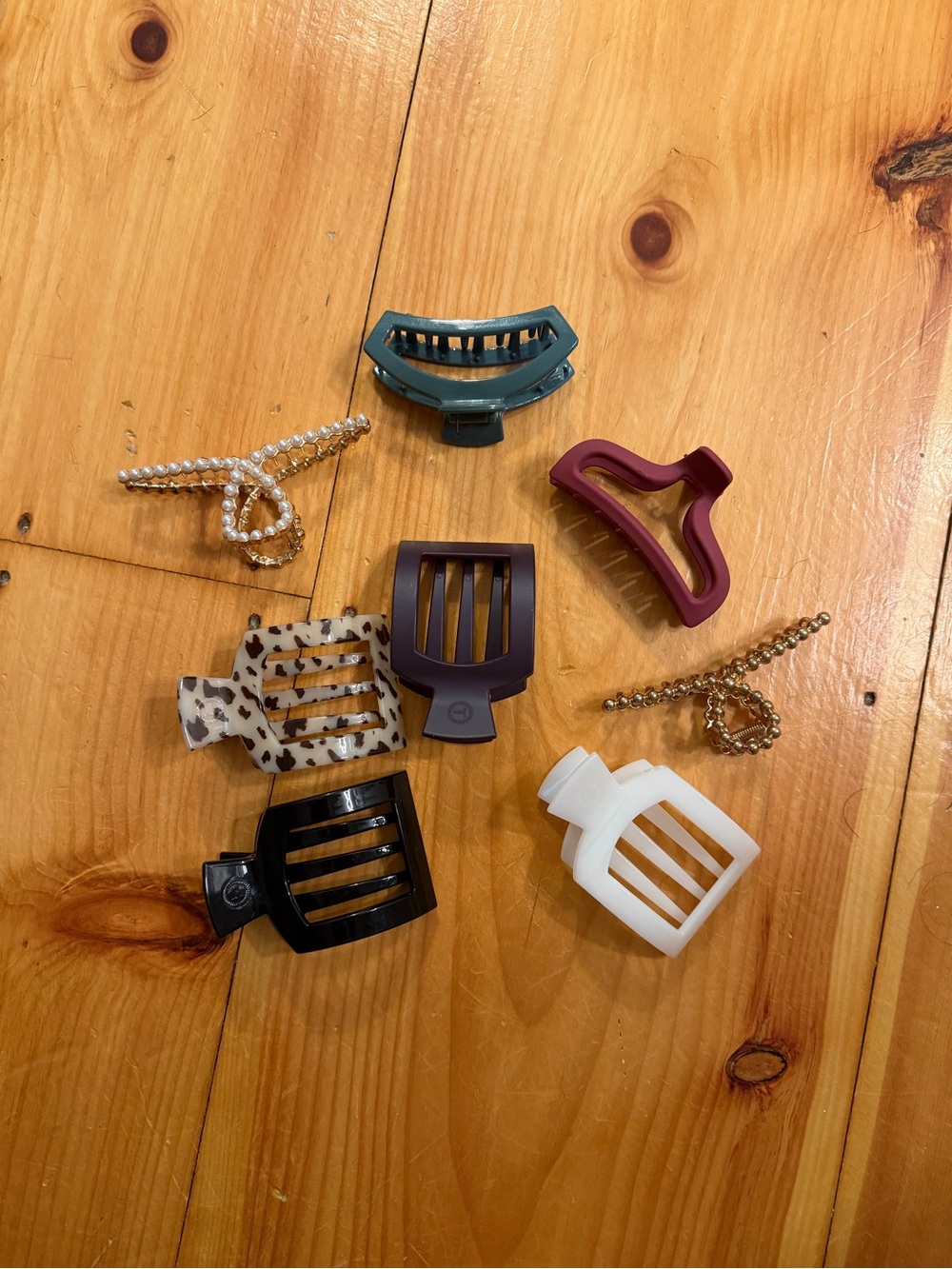 Assorted Mini Hair Claw Clips - Black, White, Burgundy, Teal, Tortoiseshell